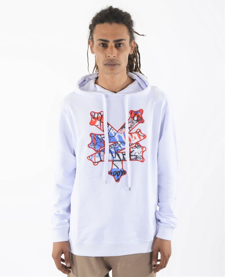 White Hoodie With Graphic Design